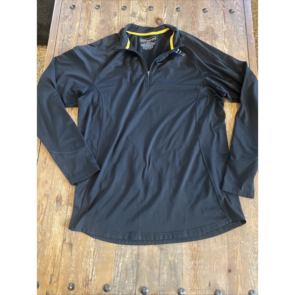 5.11 Tactical Series 1/4 Zip Pullover Mens Large Black Performance Stretch